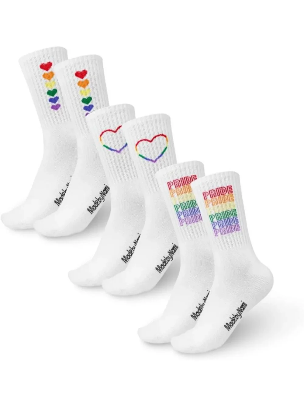 Rainbow Pride Socks - 3 Pairs for All Genders | LGBTQ Festival Accessories